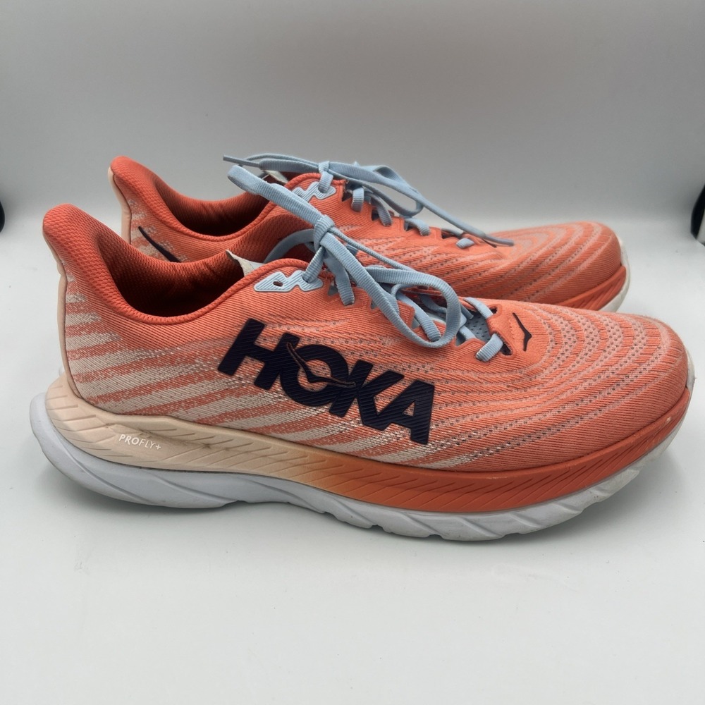 Hoka One‎ Pro Fly+ Shoes Mens Size 11 Mesh Running Sneakers Orange